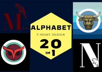 Alphabets tshirt design bundle