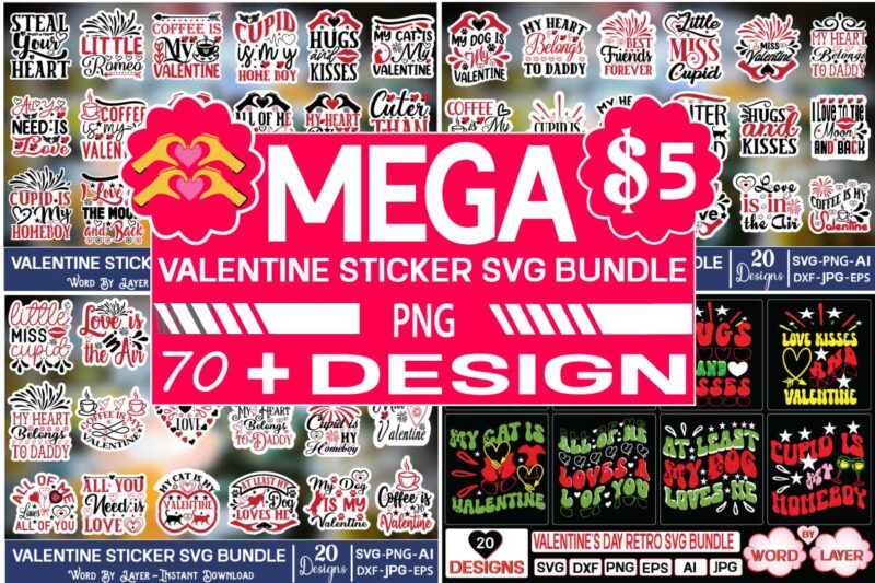 Valentine’s Day Sticker Svg Bundle