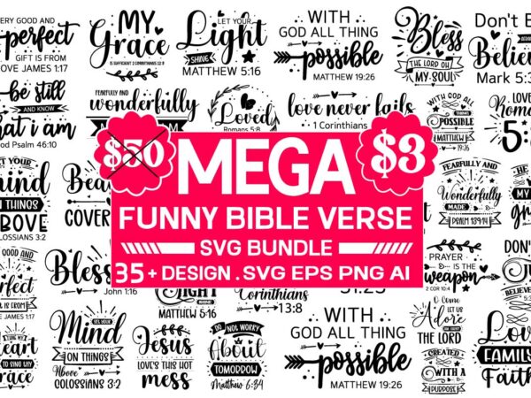 Bible verse t-shirt designs bundle ‘ 35 design