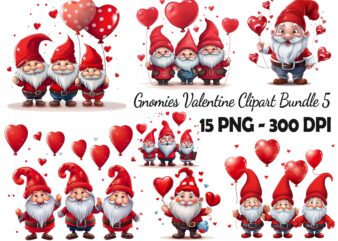 Three gnomies valentines heart ballon red png design 300 dpi shirt