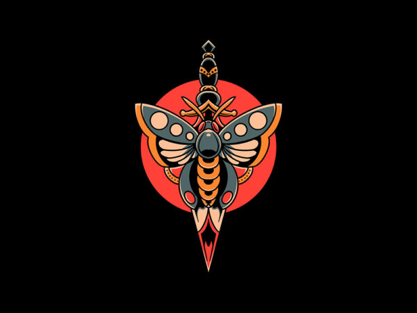 Butterfly dagger t shirt template