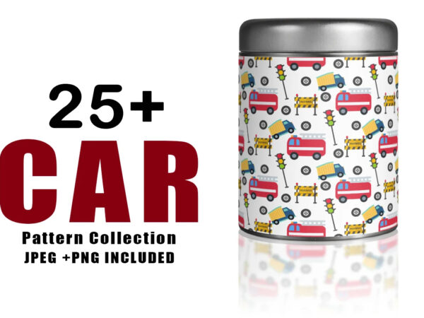 Toy car seamless pattern bundle clipart t shirt designs for sale