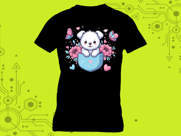 T-shirt design must-have dog in pocket pet illustration