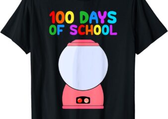 funny 100 days of school gumball machine for kids teachers T-Shirt