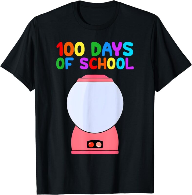 funny 100 days of school gumball machine for kids teachers T-Shirt