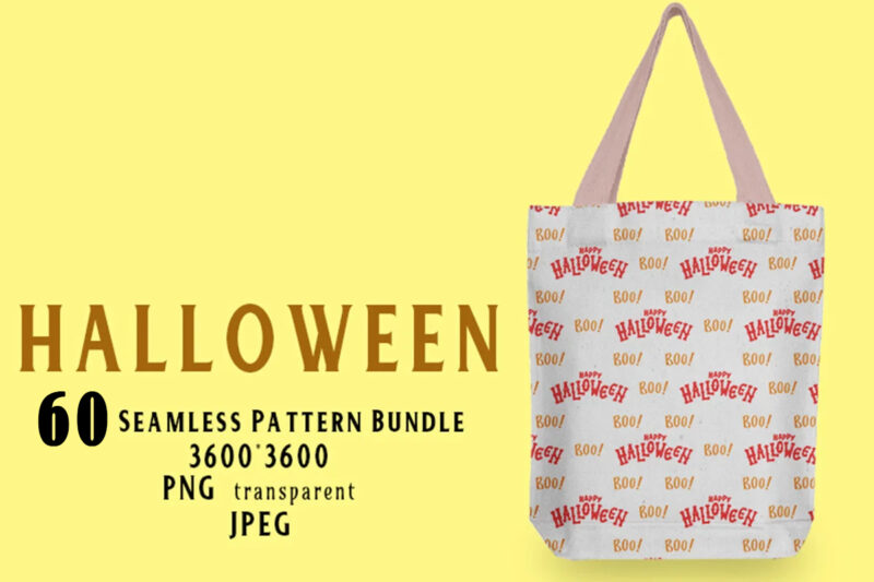 Halloween 40 Illustration and 60 Seamless Pattern 100 Combo Bundle