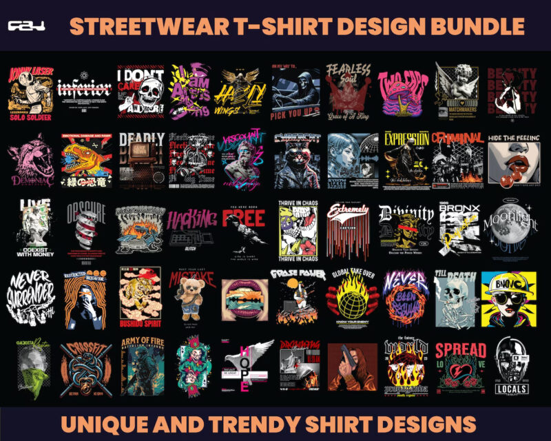 151 Urban Streetwear Designs, T-shirt Design bundle, Streetwear Designs, Aesthetic Design, shirt designs, Graphics shirt, DTF, DTG