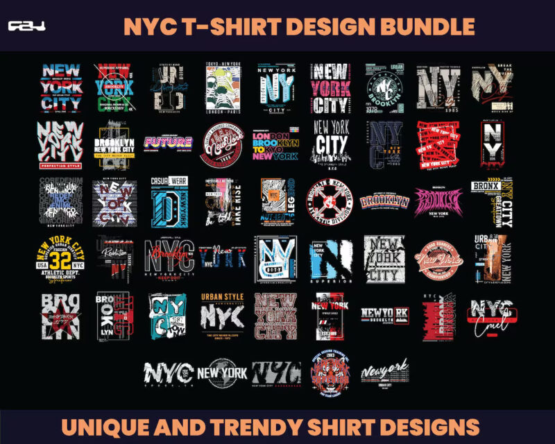 100 New York Streetwear Designs, T-shirt Design bundle, Streetwear Designs, Graphic tees, Urban Shirt designs, Graphics shirt, DTF, DTG