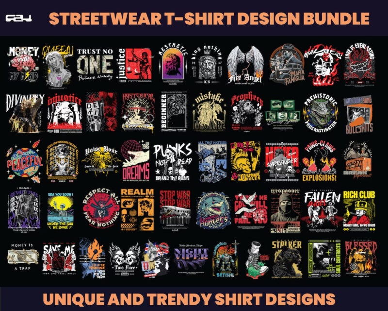 151 Urban Streetwear Designs, T-shirt Design bundle, Streetwear Designs, Aesthetic Design, shirt designs, Graphics shirt, DTF, DTG