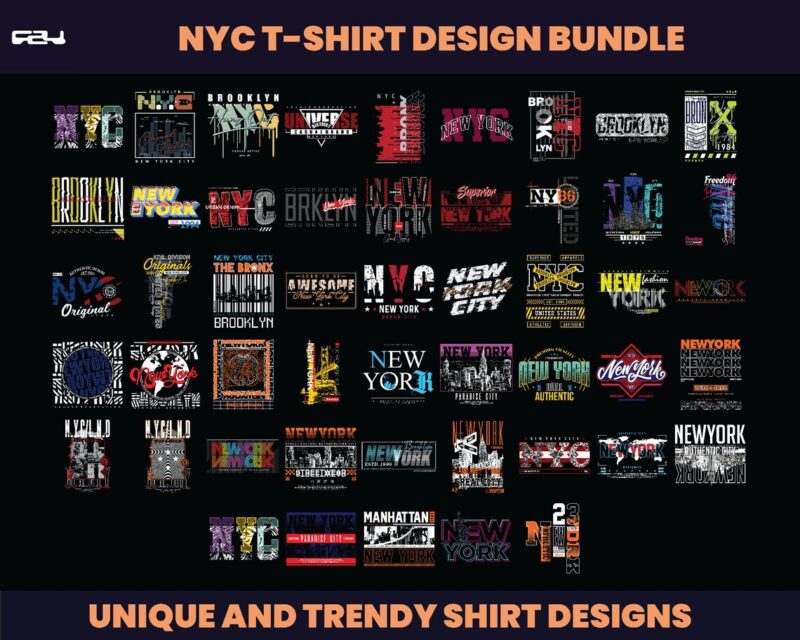 100 New York Streetwear Designs, T-shirt Design bundle, Streetwear Designs, Graphic tees, Urban Shirt designs, Graphics shirt, DTF, DTG