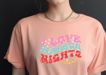 I Love Summer Nights t shirt design for sale