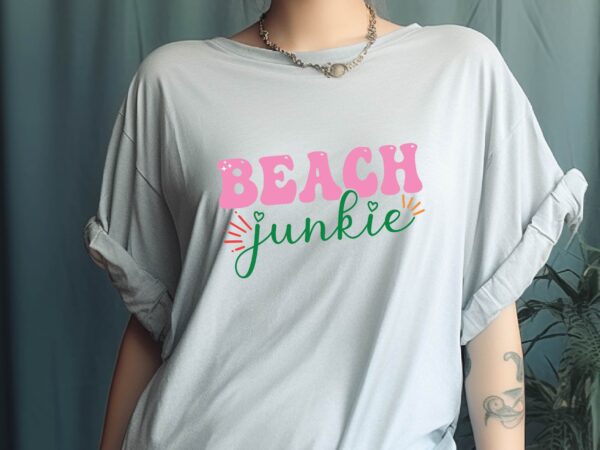 Beach junkie t shirt template