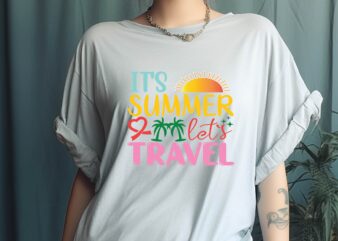 It’s Summer Let’s Travel t shirt design for sale