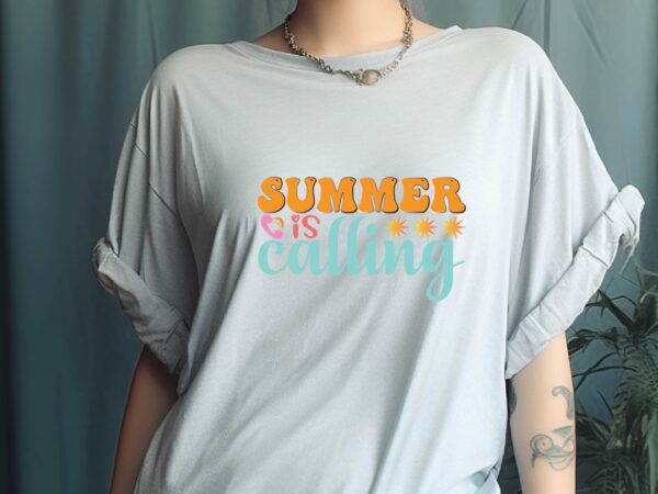 Summer is calling t shirt template vector
