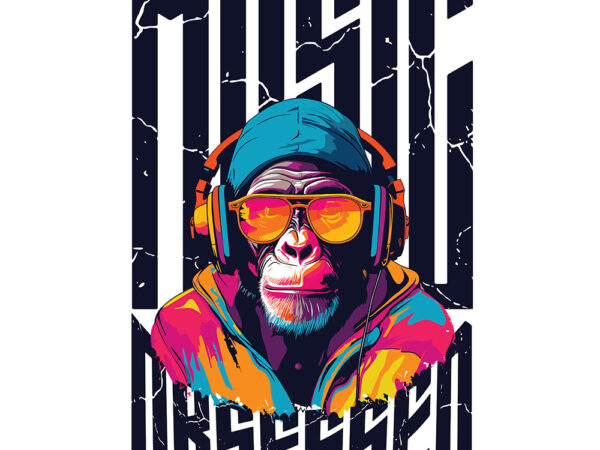 Music monkey t shirt designs for sale