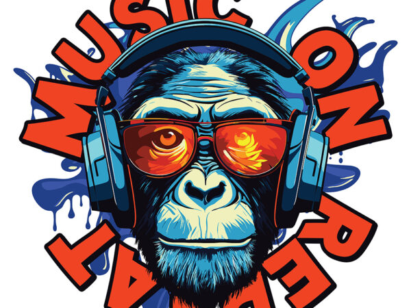 Music monkey t shirt designs for sale