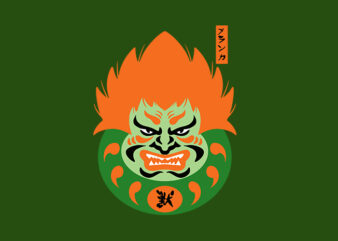 daruma blanka t shirt vector illustration