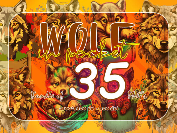 Wolf in pocket 35 clipart perfect for stylish t-shirt design