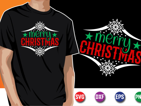 Merry christmas svg t-shirt design print template