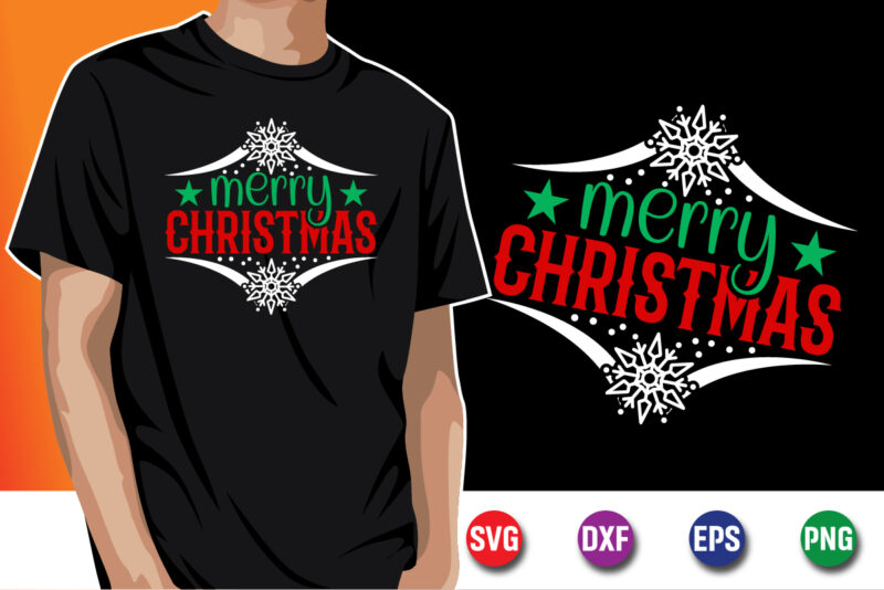 Merry Christmas SVG T-Shirt Design Print Template