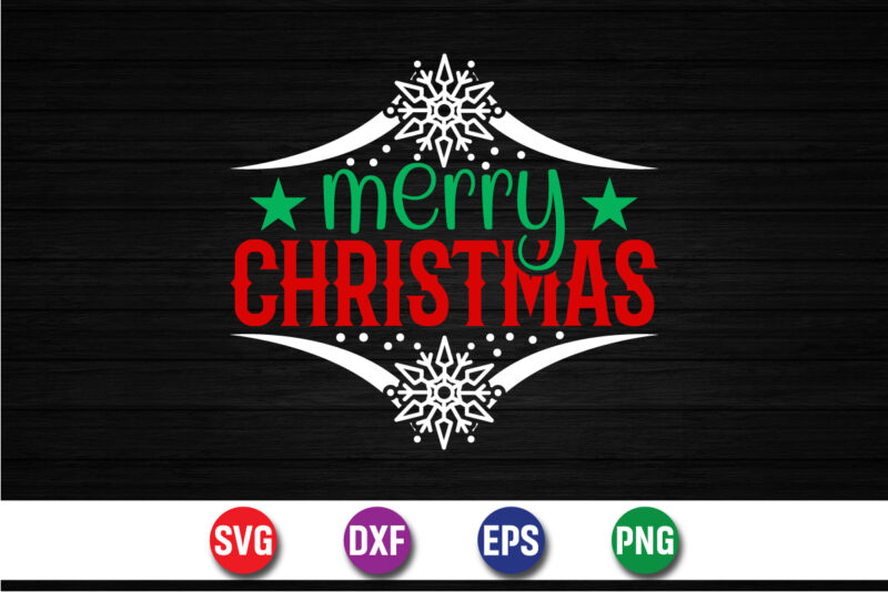 Merry Christmas SVG T-Shirt Design Print Template