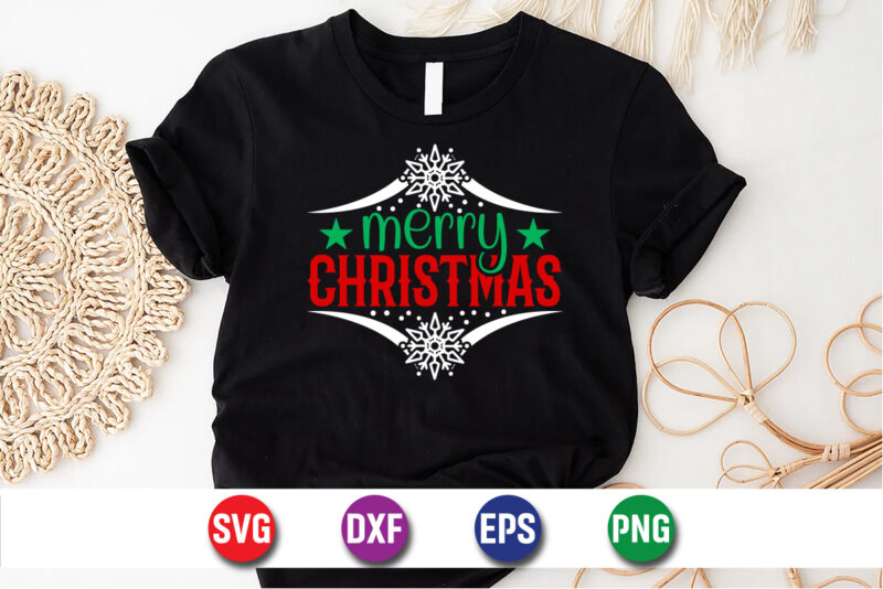 Merry Christmas SVG T-Shirt Design Print Template