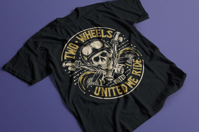 vintage skull motorbike rider t-shirt design 2024