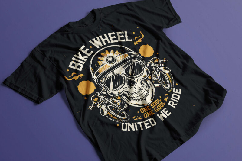 vintage skull motorbike rider t-shirt design 2024