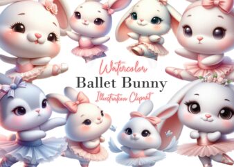 Cute Ballet Bunny Sublimation Clipart