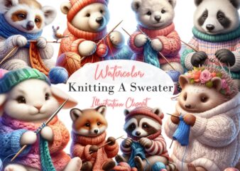 Animal Knitting a Sweater Sublimation