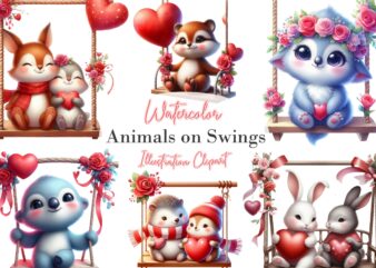 Valentines Animals on Swings Collection