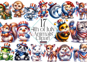 4th of july animals sublimation bundle