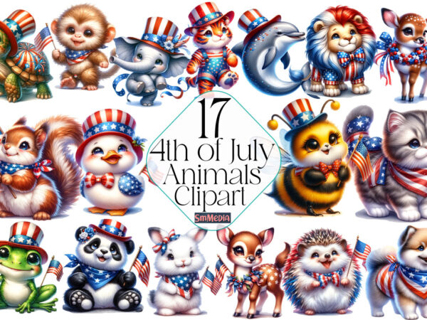 4th of july animals sublimation bundle