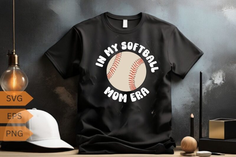 In My Softball Mom Era T-Shirt design vector, Softball Mom Era shirt, Softball mom, sports