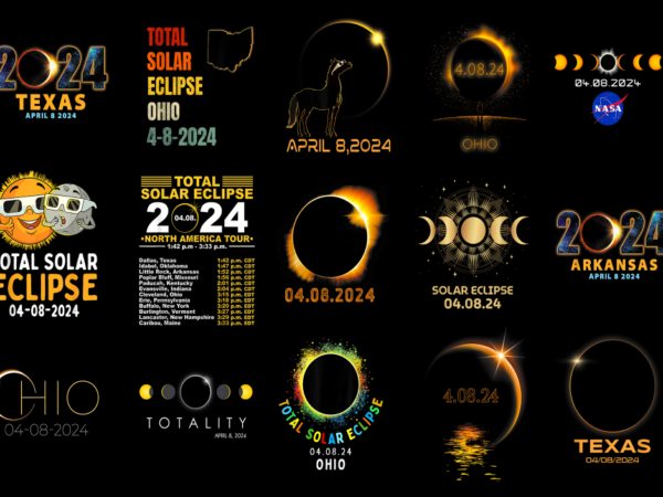 15 total solar eclipse 2024 shirt designs bundle p1, total solar eclipse 2024 t-shirt, total solar eclipse 2024 png file, total solar eclips