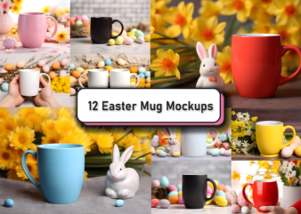 Easter Sunday Coffee Mug Mockup Bundle vector clipart