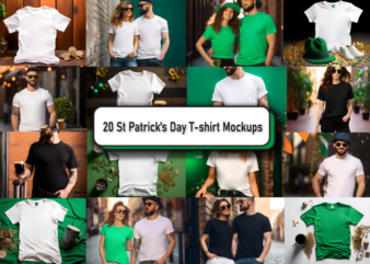 St Patrick’s Day T-shirt Mockup Bundle