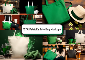 St Patrick’s Tote Bag Mockup Bundle