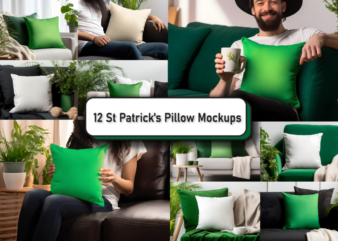 St Patrick’s Pillow Mockup Bundle