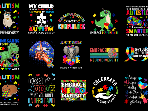 15 autism awareness shirt designs bundle p10, autism awareness t-shirt, autism awareness png file, autism awareness digital file, autism