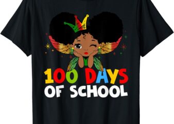 100 Days Of School Black Girl Kids African 100th Day Toddler T-Shirt