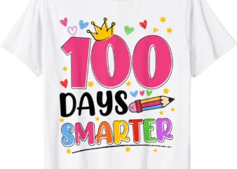 100 Days Smarter 100th Day Of School Toddlers Girls T-Shirt