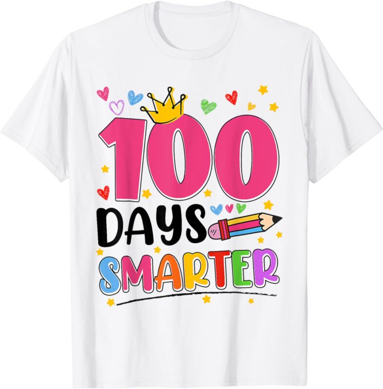 100 Days Smarter 100th Day Of School Toddlers Girls T-Shirt