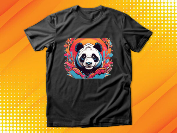 Cute panda t shirt vector file