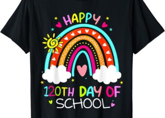 120th Day Of School Rainbow 120 Days Smarter Teacher T-Shirt