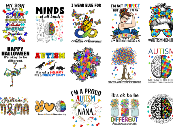 15 autism awareness shirt designs bundle p13, autism awareness t-shirt, autism awareness png file, autism awareness digital file, autism