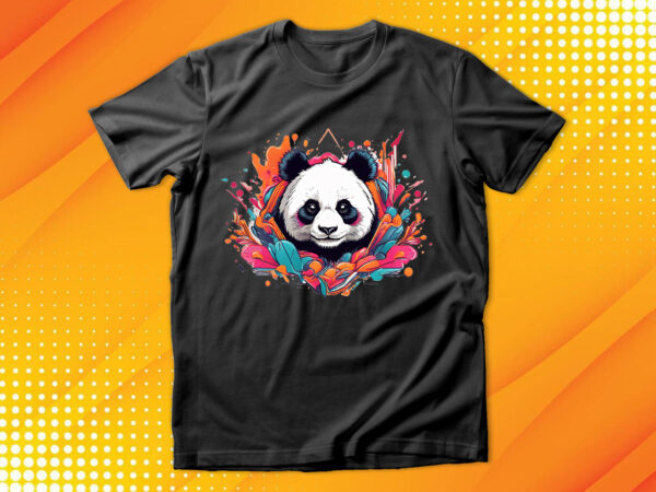 Cute panda t shirt vector file