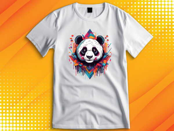 Cute panda t shirt vector file