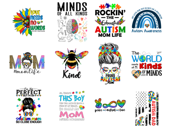 12 autism awareness shirt designs bundle p18, autism awareness t-shirt, autism awareness png file, autism awareness digital file, autism awa
