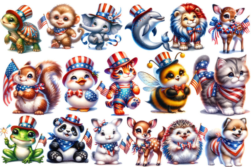 4th of July Animals Sublimation Bundle